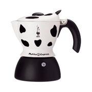 Гейзерная кофеварка Bialetti MUKKA MACULATA, черно-белая, на 2 порции 3418EXPMR