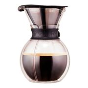 Кофейник с фильтром Bodum POUR OVER с двойными стенками, тритан. покрытие, 1 л., чёрный