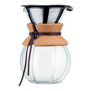 Кофейник с фильтром Bodum POUR OVER с двойными стенками, тритан. покрытие, 1 л., пробковый