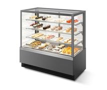 Витрина кондитерская VETE KUB LUX 130 серый матовый/нерж