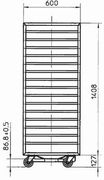 ТЕЛЕЖКА ДЛЯ ШКАФА ПЕКАРСК. 600Х400 MIWE SW050 18УР