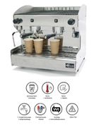 Кофемашина полуавтоматическая ACM Rounder Semiautomatica 2 GR Compatta INOX (ACMRD002CSIX)+high cup