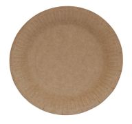 Тарелка бумажная d=230мм Snack Plate, крафт двухсторонний