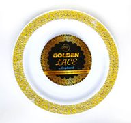 Тарелка Complement пластиковая белая Golden Lace d=230 мм (6 шт/упак)