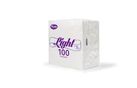 Салфетки Plushe Light, 1 слой, 90 лист, бел/пастель, сплошное, 15 в уп, белый