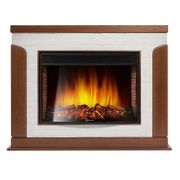 Каминокомплект: Очаг Electrolux EFP/P-3020LS, портал Prestigio 30 камень белый, шпон дуб