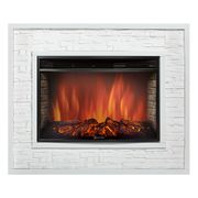 Каминокомплект: Очаг Electrolux EFP/P-3320RLS, портал Loft 30 камень белый, белая эмаль