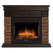 Каминокомплект: Очаг Electrolux EFP/P-2720RLS, портал Bricks Wood 25 камень темный, шпон венге