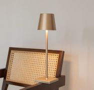 Лампа настольная беспроводная MGLINE d=11 см. h=38 см. нерж., золотая LED POST-MODERN